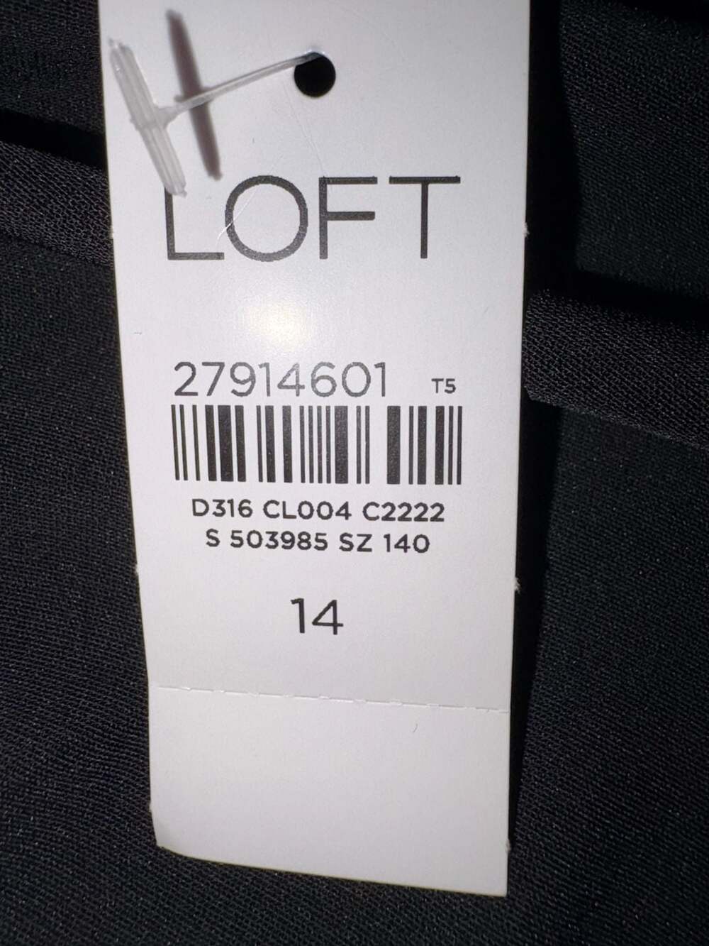 LOFT Black Wide Leg Tie-Waist Jumpsuit Size 14 - Picture 6 of 7